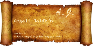 Angeli Jolán névjegykártya